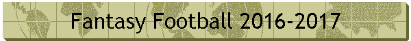 Fantasy Football 2016-2017